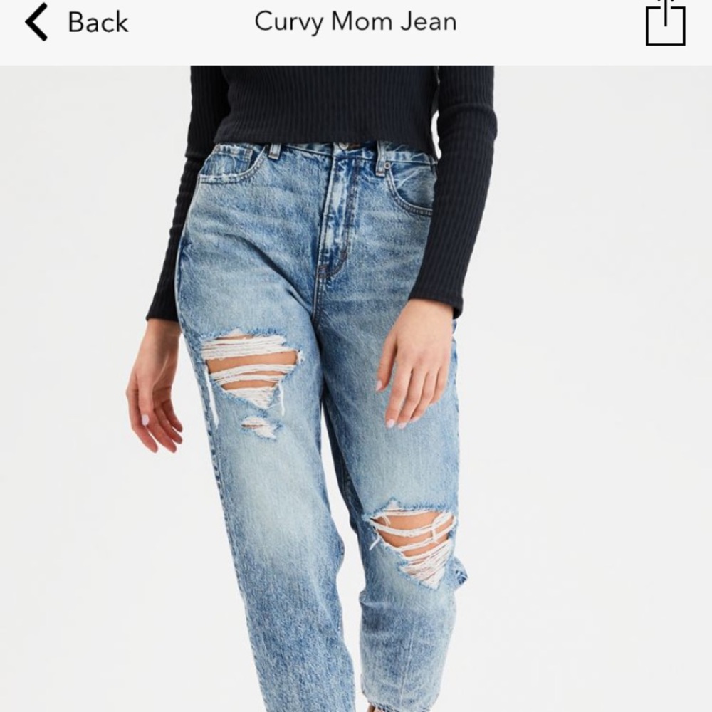 American Eagle Curvy Mom Jeans (NO STRETCH) Size 2 - Picture 6 of 6